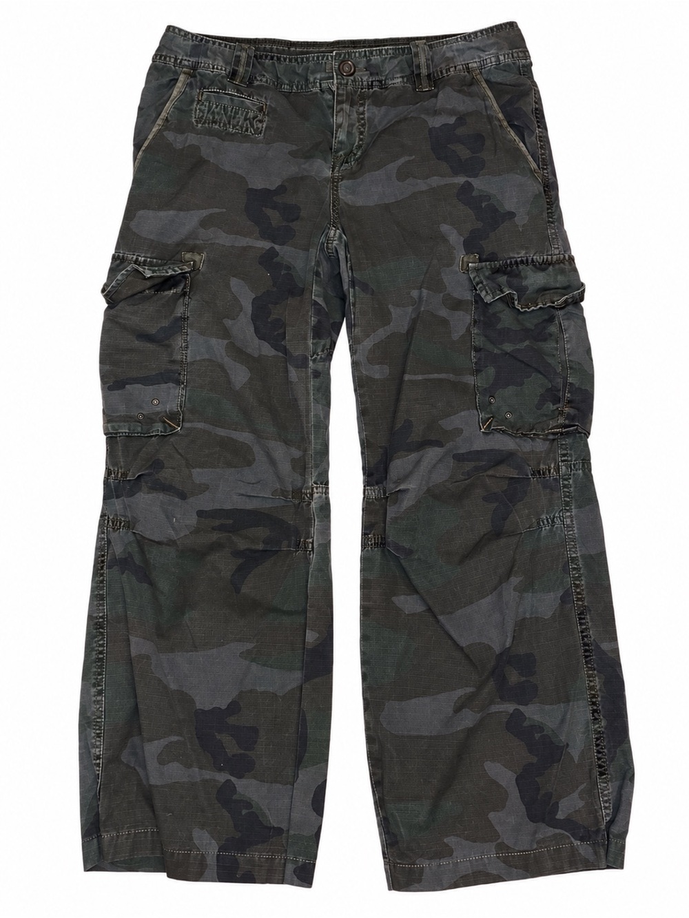 Y2K VTG Ralph Lauren Polo Camouflage Cargo Pants in Green and Black